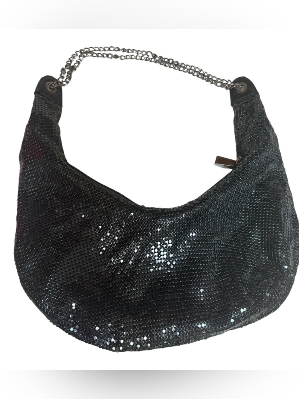 Vintage Max Mayer Y2K Sequin Club Bag Black Mesh Shoulder Purse NYE Party